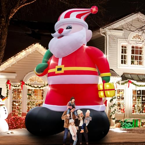 Heipigo 20FT Inflatable Santa Claus Outdoor with LED Lighted, Giant
