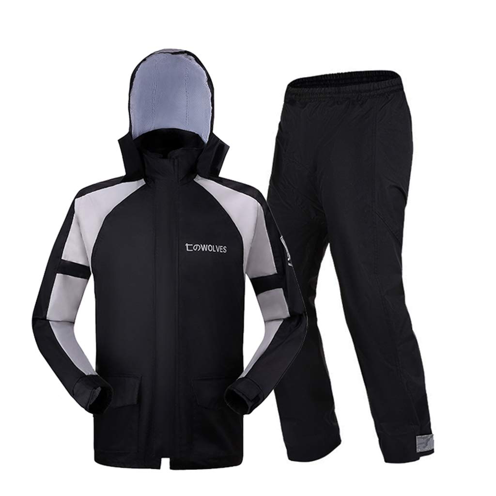 Chaqueta de Lluvia para Adultos Ropa de Lluvia Ligera a Prueba de Viento Reflectante Transpirable con Capucha Bolsillos con Cremallera para Bicicleta de montaña Caza Invierno Vera