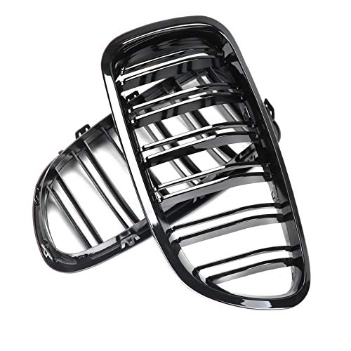 Zwbfu 2 peças preto brilhante capa de pára-choque dianteiro grade de rim substituição da grade de co