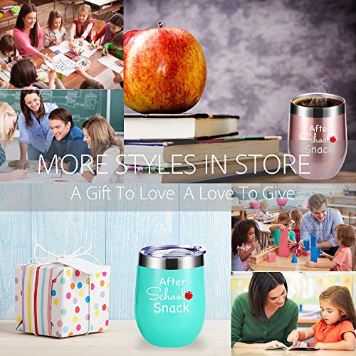 Momocici Teacher Gifts.after School Snack 12 Oz Wine Glasses Tumbler.year End Graduation Gifts.birthday,Christmas,Thank You Gifts For Teachers.teacher Appreciation Gifts Mug(Seafoam) #TOP6