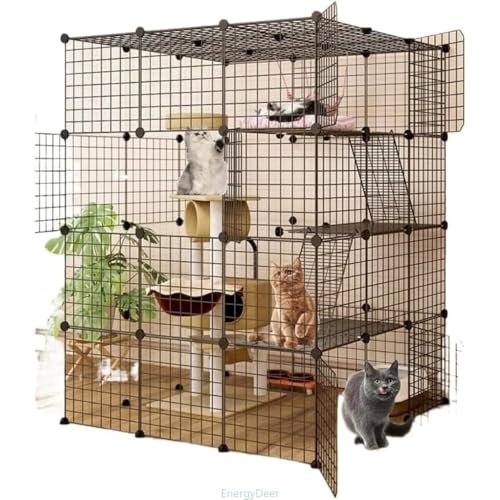 猫 キャット猫 超大型 猫ケージ 大型猫 おしゃれ 3段 4段 5段 6段ペット用品 お手入れ簡単 多頭飼い 組立簡単 室内飼い (147*147*146CM,常?款【?子+安装工具】)
