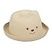 Relaxdays Kinder Strohhut, Gr. 52, mit Bär Gesicht, Kinderhut 2-4 Jahre, Mädchen & Jungen, runder Sommerhut, Natur