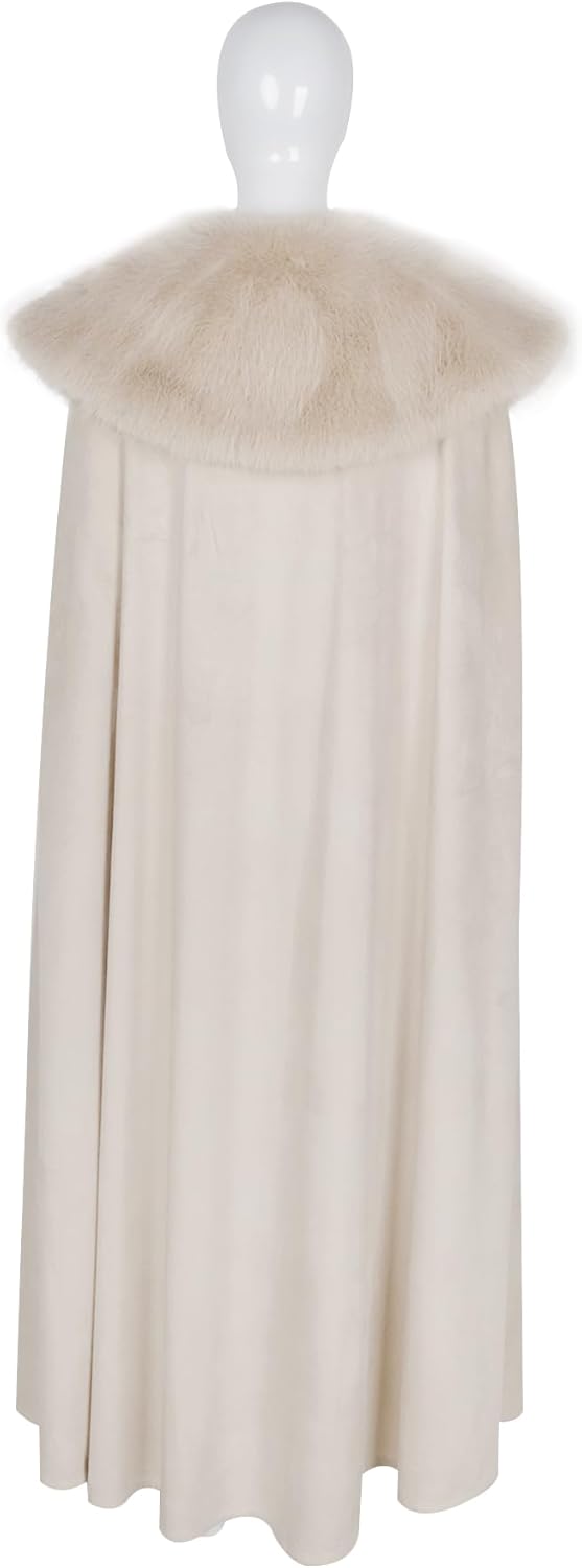 Joukavor Renaissance Velvet Cape with Viking Fur Collar for Women Halloween Costume - Image 7