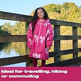 OHS Waterproof Changing Robe, Bow Print Kids Dry Robe Lightweight Fleece Lining Oversized Girls Rain Coat with Hood & Pockets Breathable Waterproof Coat for Beach Surfing Outdoor, Pink - L/XL - Image 7