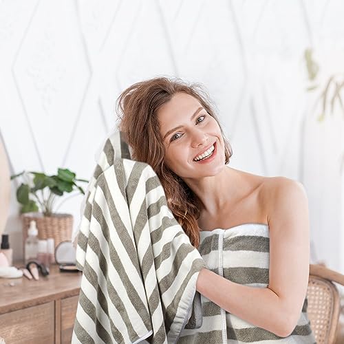 Miniatura 6 de Vivote Toalla De Baño De Microfibra,Toalla De Baño Para Adultos, Toalla Playa De Secado Rápido Para Gimnasio Deportes Viajes Fitness Yoga Playa 70x140 Cm,Gris, Paquete De 2