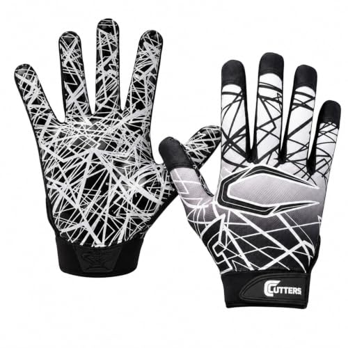 Cutters Football Gloves - Game Day Football Receiver Gloves with High Tack Silicone Grip, Superior...