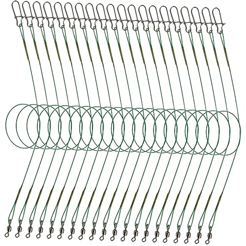 Abaodam 25Pcs Stainless Steel Fishing Leaders with Swivel Durable Fishing Supplies for Connection and Enhanced Fishing Experience for Bass Trout and Carp