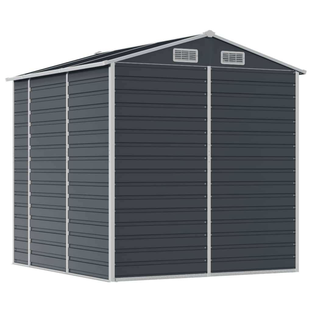 Gerätehaus Geräteschuppen Gartenhaus Garten Schuppen Metallgerätehaus Wetterfester Gartenschuppen für Fahrrad & Gartengeräte Anthrazit 191x215x198 cm Verzinkter Stahl