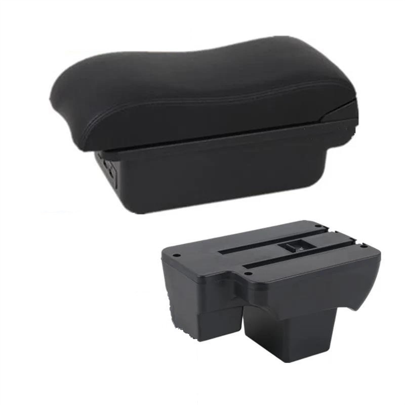 NOHEEU Car Armrest Box Dedicated Retrofit Parts 2019-2024 Storage Accessories For Polo(B black line 3USB)