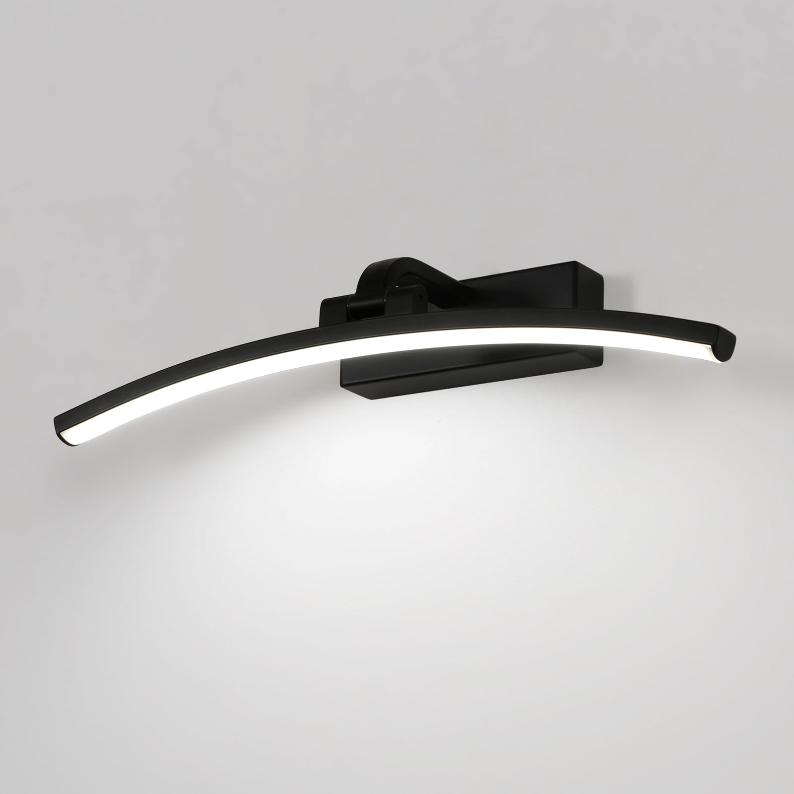 DELIPOP Luz de Espejo Baño LED 40cm, Impermeable Luz de Pared de Baño Espejos IP44, Lámpara de Espejo Moderno para Muebles de Maquillaje Aparato Montado en la Pared, Blanco Frío 6500K, Nero