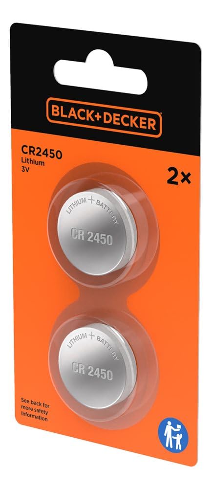BLACK+DECKER Lithium CR2450 Knopfzellen, 480 Stück (240 x 2er-Pack), 3 V, kindersichere Verpackung, Großpackung