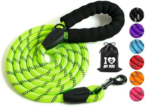GNGNBH Rope Dog Lead 1.5m with Comfortable Padded Handle and Highly Reflective Threads for Medium Large Dogs (1.5m-1.2cm)