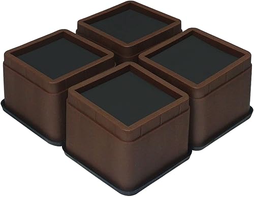 Elevadores de cama y muebles de 3 pulgadas, elevadores de cama cuadrados apilables, bloques de elevación de cama de hasta 2200 libras, apto para