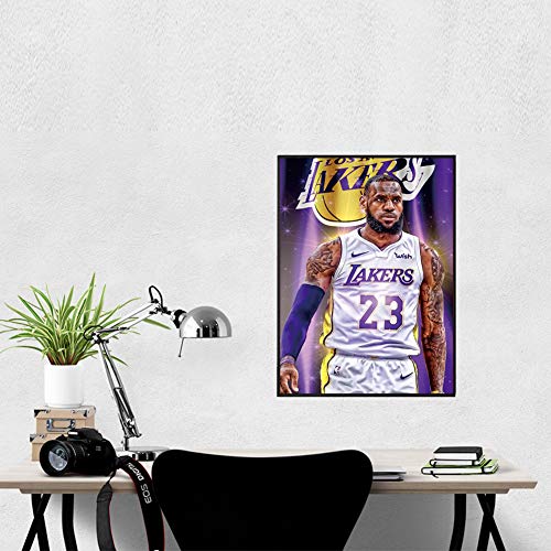 Lebron James Canvas Wall Art,La Lakers Poster Wall Art Print,Star Forever Legend Picture Artwork For Home Decor,Lebron Canvas Wall Poster Print For Men Boys Bedroom Decor ,Unframed.(16"X 24") #TOP4