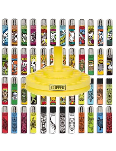 Clipper 48 Accendini misti con licenza CLIPPER LARGE con Piatto Espositore - RASTA ANIMALS - MAORI TRADITIONS - DEATH ANIMALS