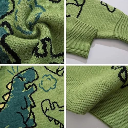 Aelfric Eden Dinosaur Cartoon Pattern Knit Sweater Oversized Graphic Sweaters Long Sleeve Casual Unisex Pullover4