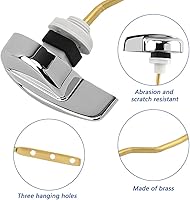 Vista 3 de Kit de reemplazo universal de mango de inodoro, palanca de viaje de inodoro de montaje lateral/angular, acero inoxidable (plata)