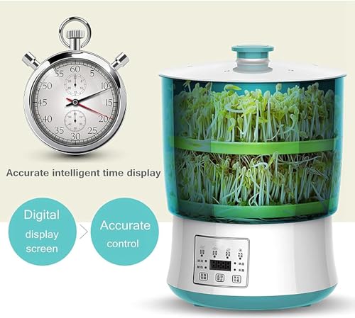 Machine Automatique à germes de Haricots, germoir à 3 étages avec Panneau de contrôle Intelligent et Plaque de Pression, arrosage à 360 degrés et système d'arrosage Automatique