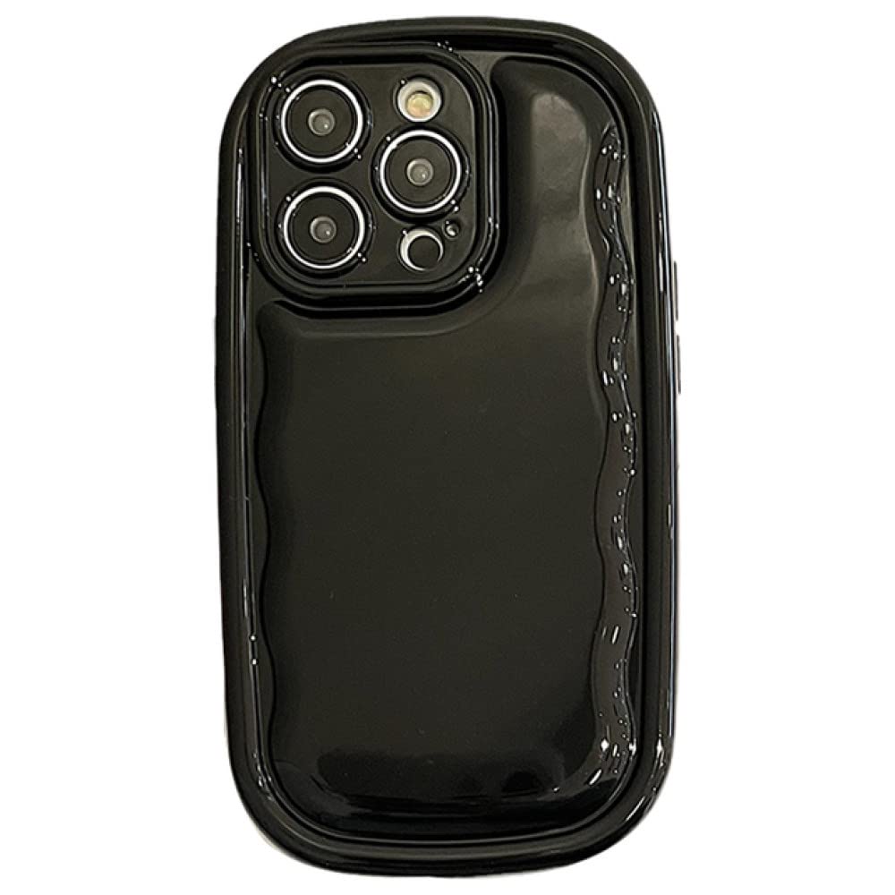 Coque iPhone 15 Plus antichoc noire mignonne de style coréen