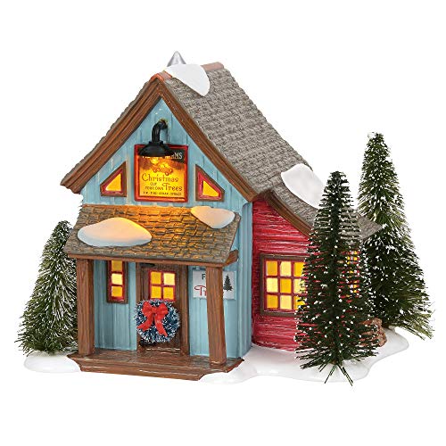 Department 56 Original Snow Village Farms Tree Lot Lit Building, 6.3 Inch, Multicolor Department 56 Original Snow Village Farms Tree Lot Lit Building, 6.3 Inch, Multicolor