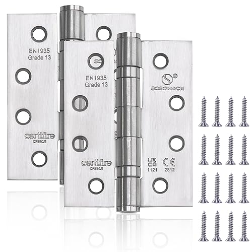 2 Stück 201 Scharnier Edelstahl 100x76x3 mm Türscharniere für Holztüren, Scharniere Klappbar Edelstahl für Haustüre von Geschäftsgebäuden