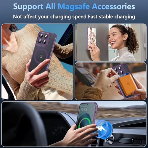 Image of For Motorola Edge 2026 Case,Magnetic [38 N52 Magnets] Military Grade Drop Protection moto edge 2026 case-Full Camera Protection Slim Matte Anti-Slip Phone Cover Protector For Motorola Edge 2026,Purple