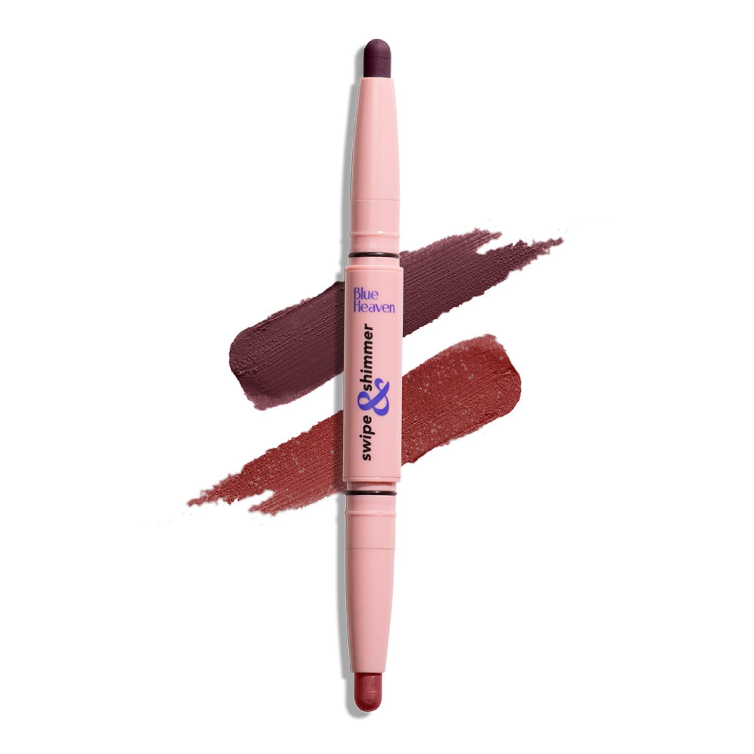 Blue Heaven Swipe & Shimmer Eye Shadow infused with Primer, Smudge Proof, Eye Shadow Stick Dual ended - Plum Berry Paint, 2.2g