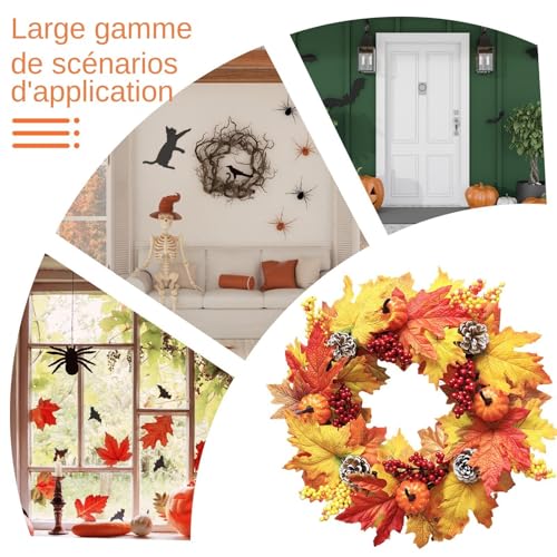 Couronne de Thanksgiving pour porte d'entrée de 45 cm - 8