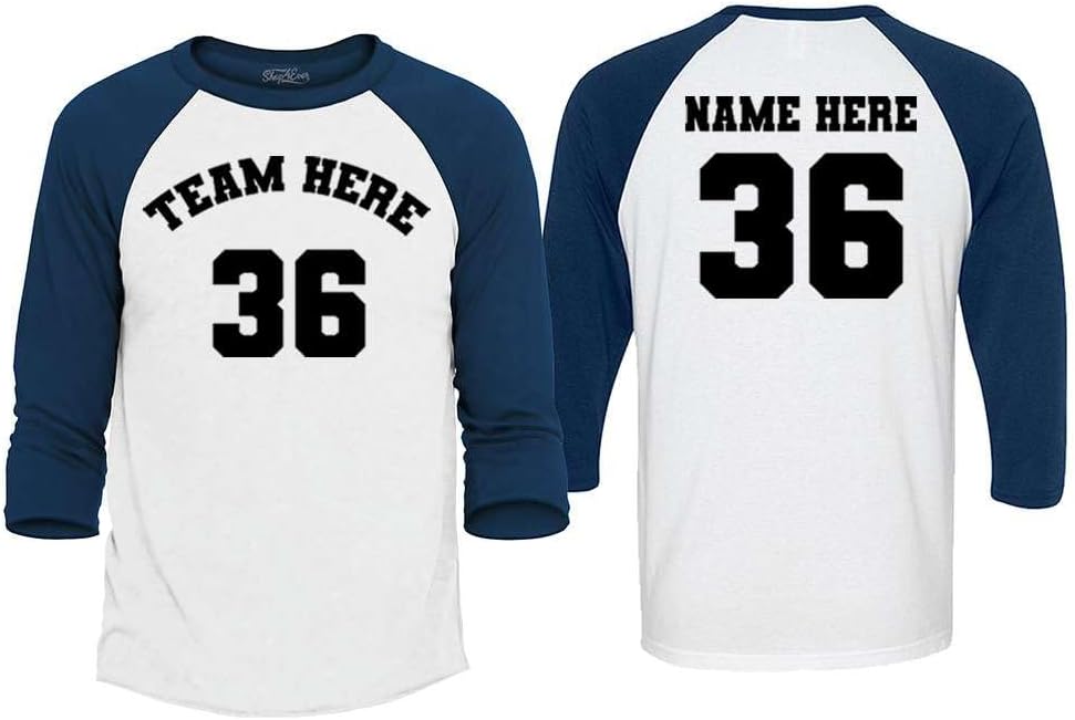 Custom Sports Team Jersey Your Name and Number Raglan Baseball Shirt