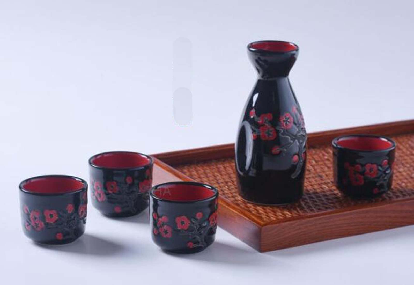 ZEALMAX Set di 5 classici set di vino in ceramica per vino, eleganti tazze per uso domestico per ristorante