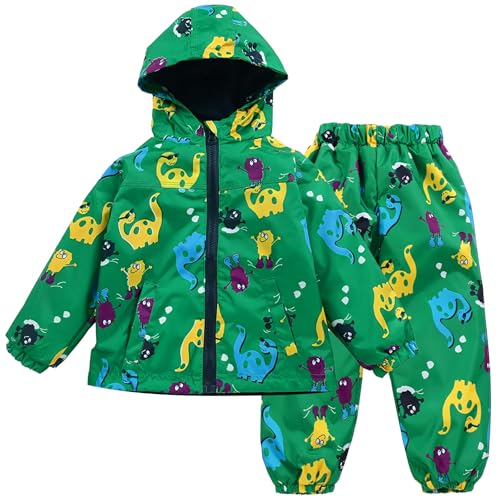 Image of LZH Toddler Boys Girls Raincoat Waterproof Hooded Rain Jacket Pants Suit