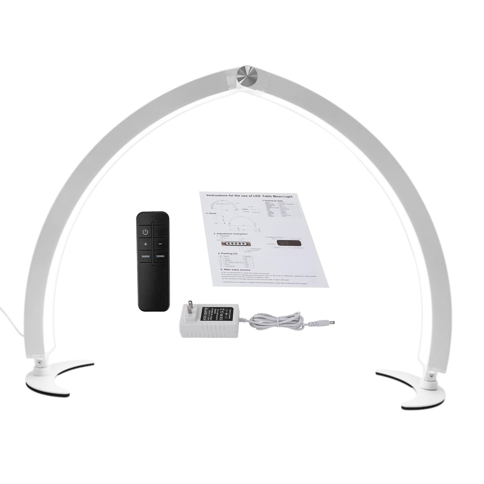 Luz de Mesa para Uñas Ajustable 40W | Lámpara de Uñas Forma Media Luna para Amiga Esposa Hermana Hija en Hogar Viajes Interior Exterior