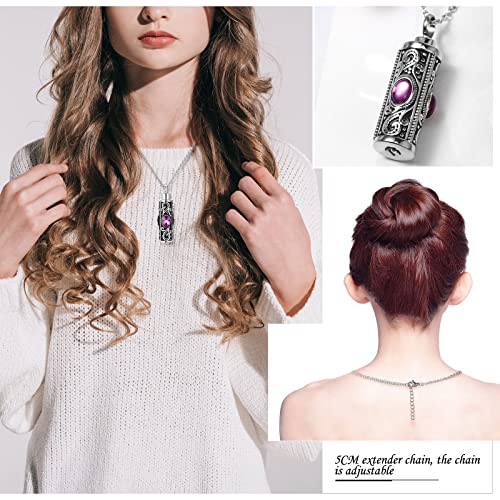 Fumete 6 Pcs Ashes Necklace Urn Jewelry for Human Ashes Memorial - Men & Women Pendant4