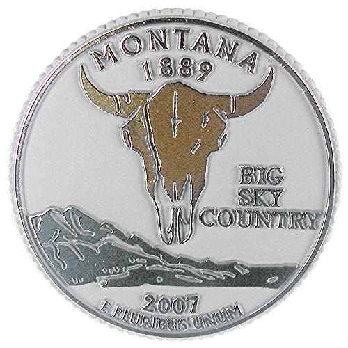 Imán decorativo Montana State Quarter de goma 3D miniatura 1