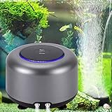 AQQA Aquarium Luftpumpe,5W Leise Sauerstoffpumpe für Aquarium, Verstellbare Leistungsstark Luftpumpen Set mit Dual Auslass Luftventil,Sehr Leise <33dB Aquarien Luftpumpe