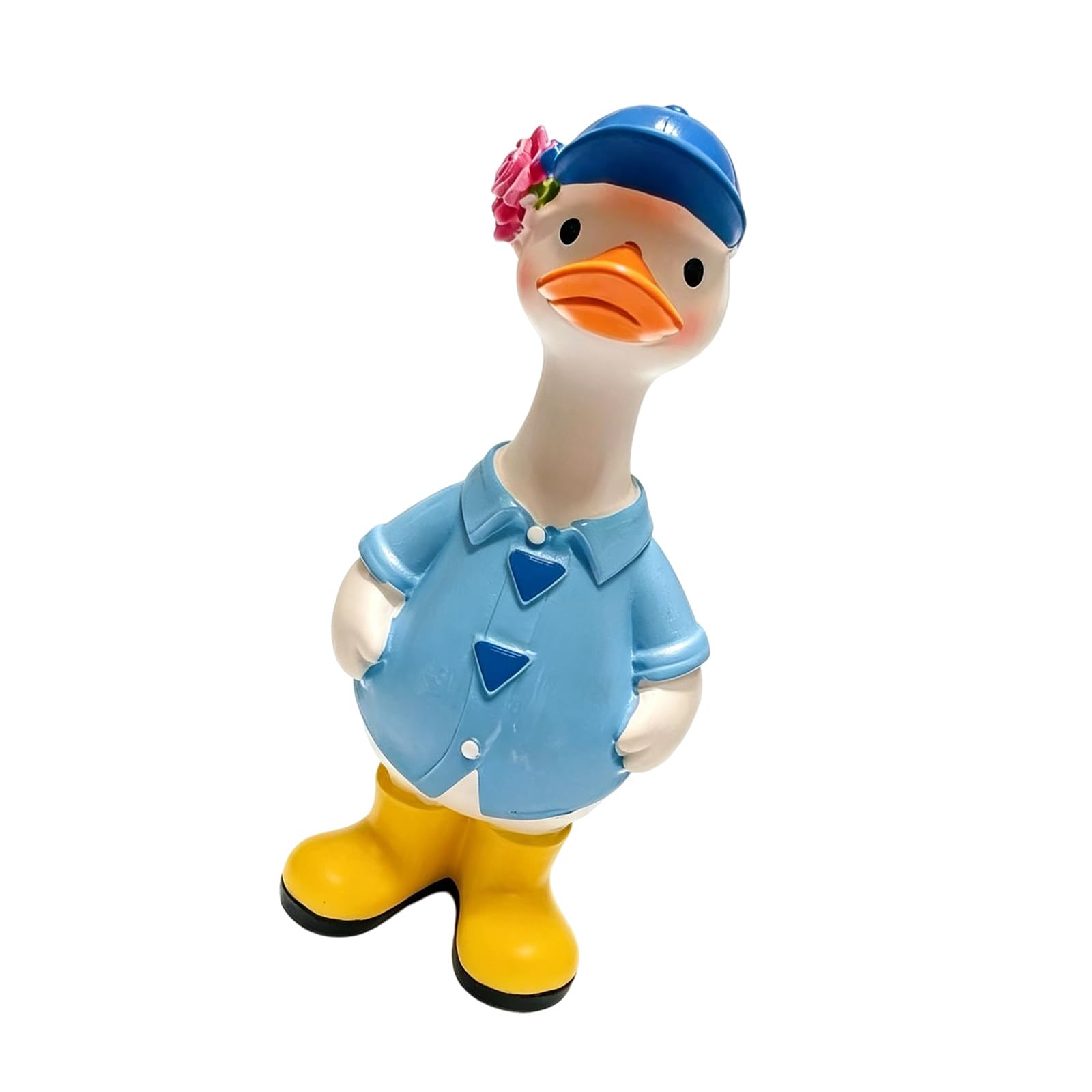 Shunzhong Blue Duckling Bird Patio Figurine In Resin For Small-Space Decor, Upright Ornament Across Garden Borders, Indoor Nooks, Porch Display Bird Yard Ornament Resin Figurine Patio Accent Balcony Shelf Decor Garden Statue