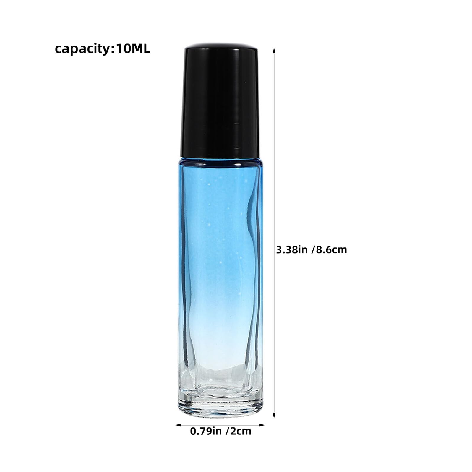 Flaconi Roll-On Ricaricabili in Vetro da 10 Ml Set da 20 Pezzi con Sfera a Rullo in Acciaio Inox Tappi Neri Flaconi per da e Aromaterapia per Profumi e Oli Cosmetici da