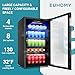 EUHOMY Beverage Refrigerator Cooler, 130 Can Mini Fridge with Glass Door for Soda Beer or Wine, Beverage Cooler for Home, Office, Bar with Adjustable Removable Shelves, Black