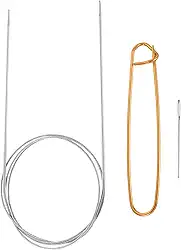 Generic Agulhas de tricô circulares de aço inoxidável de 101,6 cm, agulhas de tricô de 0/2,0 mm, 14 cm com suporte de ponto de tricô para tricô rápido, ponta a ponta, cachecóis, colares