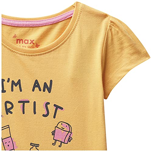 Image of Max Girls Graphic Print Round Neck T-Shirt