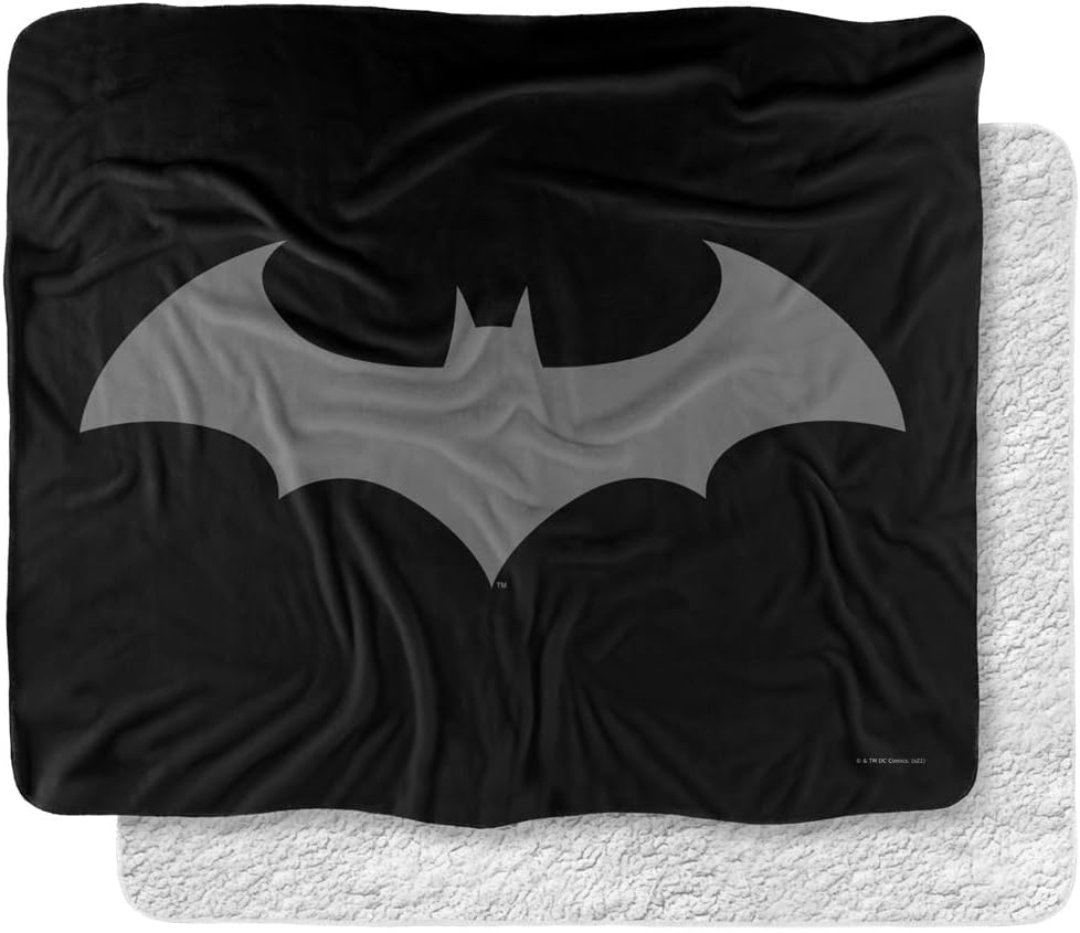 Batman Blanket, 50"x60", Hush Logo Silky Touch Sherpa Back