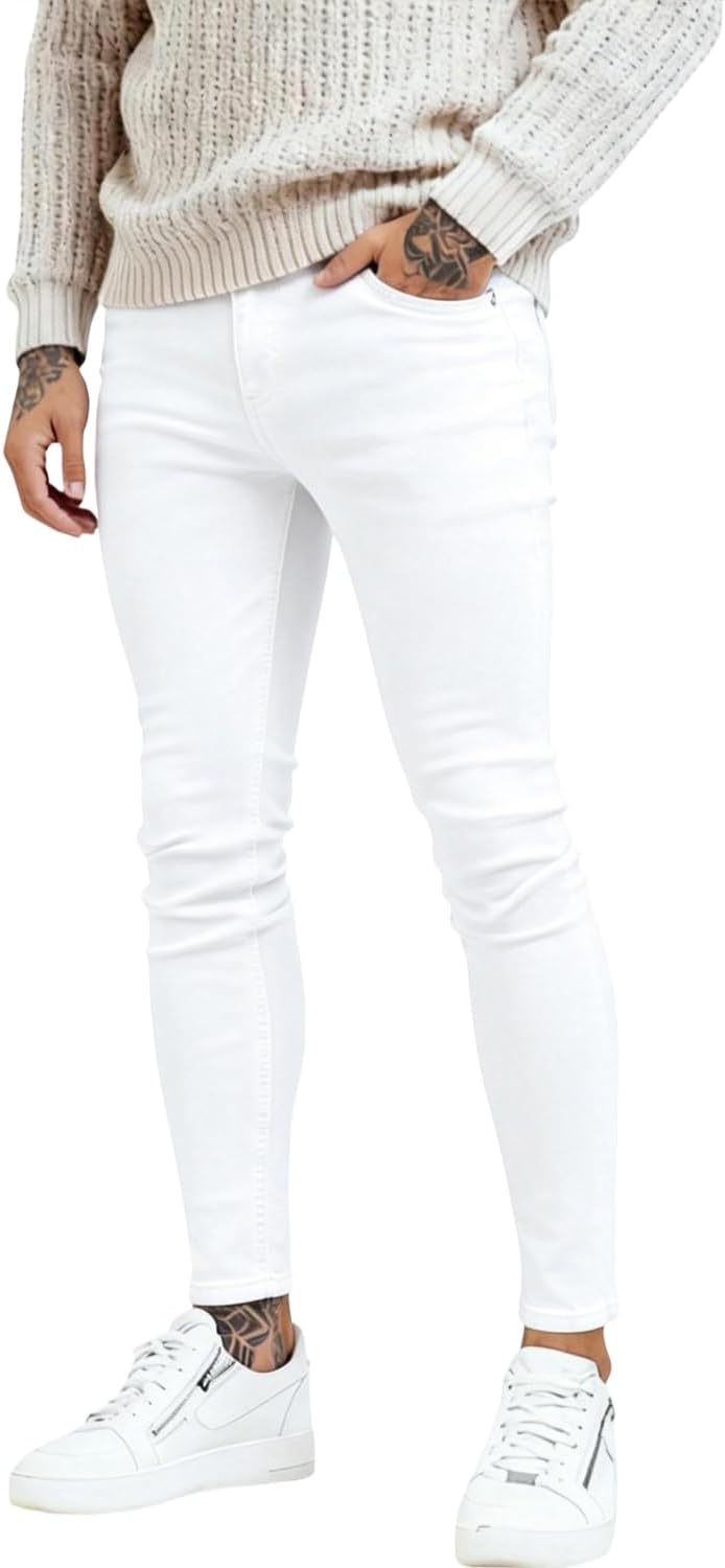 GINGTTO Men's Ripped Jeans Slim Fit Skinny Stretch Jeans Pants