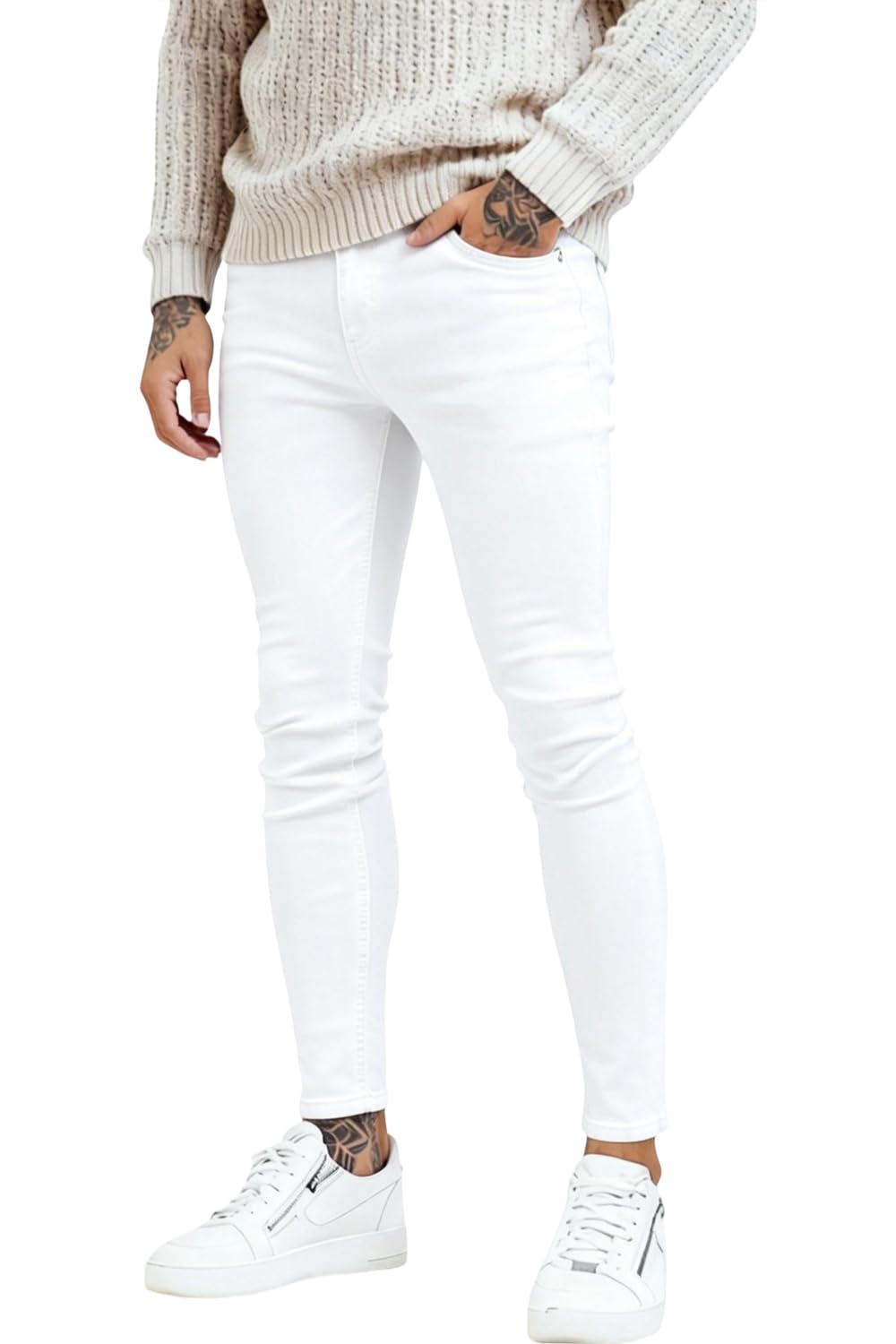 GINGTTO Mens Ripped Jeans Slim Fit Skinny Stretch Jeans Pants