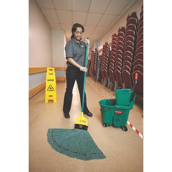 Image of Rubbermaid Commercial 1924815 Maximizer Mop Head, Microfiber Blend, Medium, Green, for Commercial /Professional Cleaning /Mopping