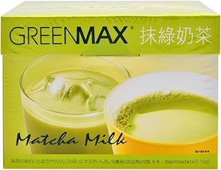 GREENMAX Matcha Milk Powder Drink Mix, Instant Matcha Latte, Sweet & Creamy, Lacto-Vegetarian, No Artificial Flavors, No Preservatives, Product of Taiwan, 20g x 10 Sachets