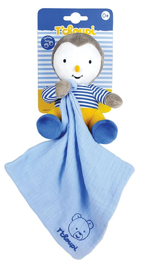 JEMINI 024395 T'CHOUPI BABY PELUCHE +/- 15 CM AVEC DOUDOU +/- 19 CM, BLEU