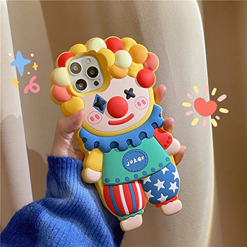 Jiatay Phone Cases For Iphone 12 Protective Case Cute, 3D Kawaii Camera Lens Protector Cover Phone Cases Silicone Compatible With Iphone 12 (Clown) #TOP1
