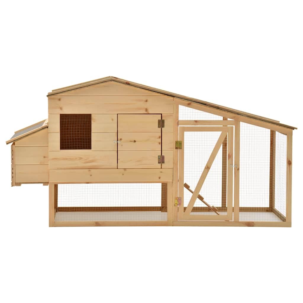 Jaula para gallinas, madera maciza de pino, 178 x 67 x 92 cm, jaula para gallinas, conejos, gansos, palomas y codornices