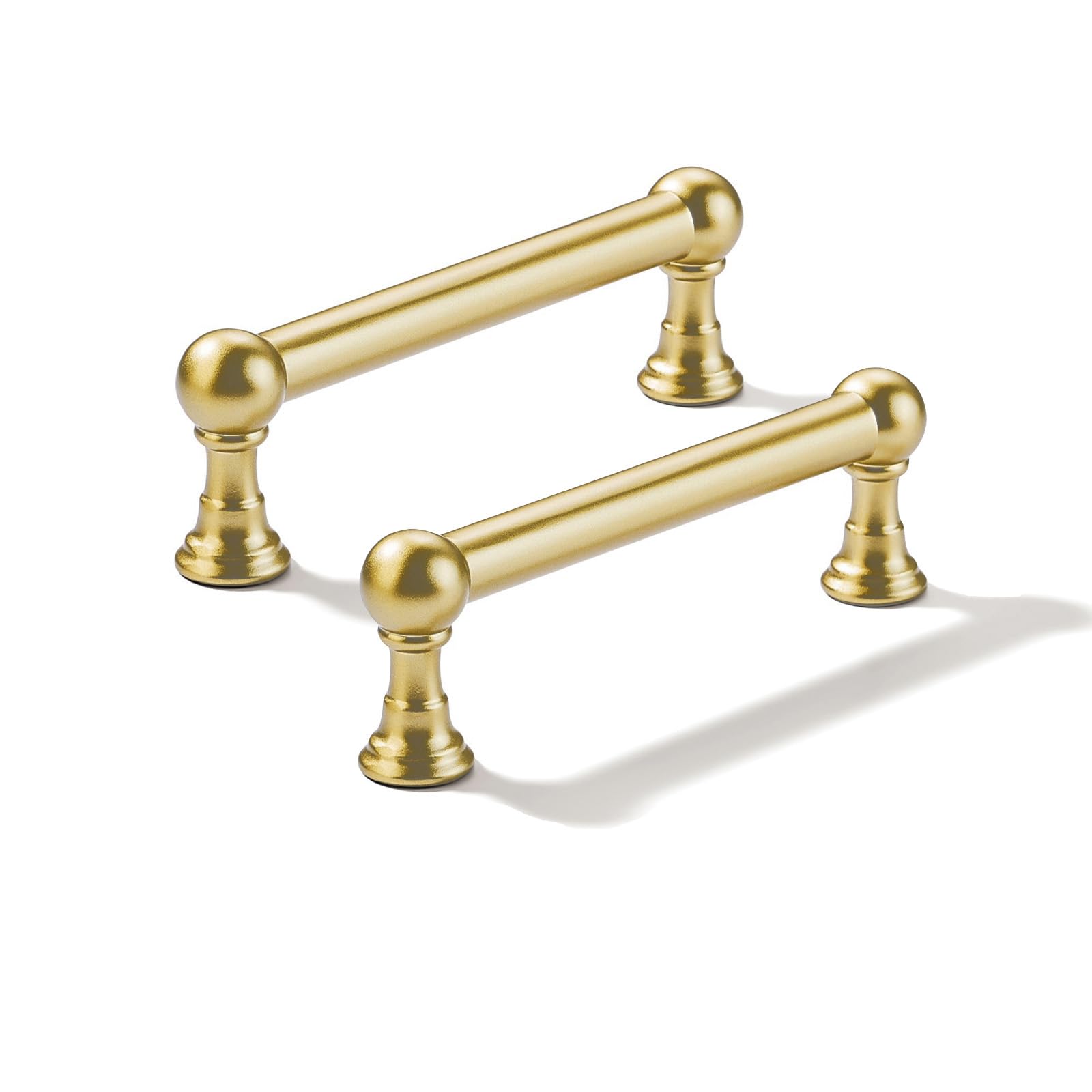 Poignées de placard de cuisine or brossé 8,9 cm lot de 2 en métal solide