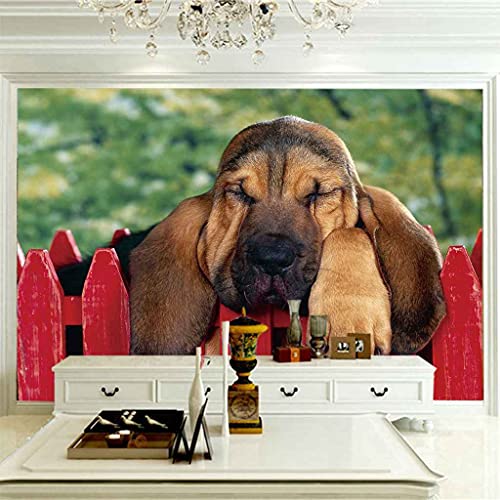 Peinture murale auto-adhésive 3D grand format poster chien salon